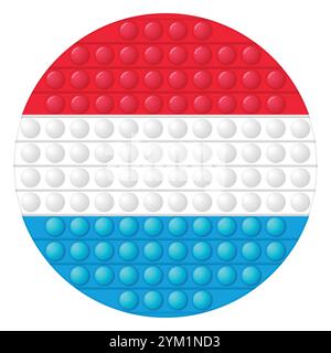 Boule de verre avec drapeau du Luxembourg. Sphère ronde, icône de modèle. Symbole national luxembourgeois. Boule réaliste brillante, illustration vectorielle 3D. Tendance Illustration de Vecteur