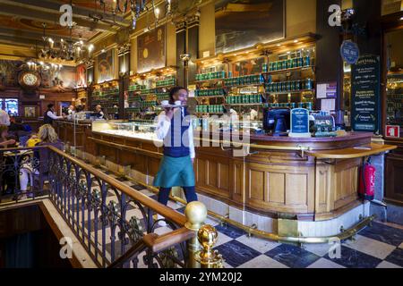 lisbonne - le plus ancien et le plus célèbre café de Lisbonne, A Brasileira, ici vous buvez un délicieux café avec pasteis de nata avec elle, entre autres choses.anp/hollandse hoogte/lex van lieshout pays-bas Out - belgique Out Banque D'Images