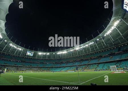 Salvador, Brésil. 19 novembre 2024. Vue générale du stade Arena fonte Nova, avant le match entre le Brésil et l'Uruguay pour la 12e manche des qualifications FIFA 2026, au stade Arena fonte Nova, à Salvador, Brésil, le 19 novembre 2024. Photo : Heuler Andrey/DiaEsportivo/Alamy Live News crédit : DiaEsportivo/Alamy Live News Banque D'Images