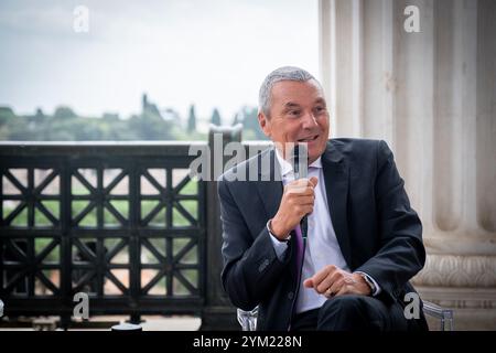 Rome, RM, Italie. 20 novembre 2024. Conférence de presse pour la conclusion de la restauration des sculptures sur la façade principale du Vittoriano, grâce à la contribution de Bvlgari. JEAN-CHRISTOPHE BABIN (PDG du Groupe Bulgari) lors de la conférence de presse. (Crédit image : © Marco Di Gianvito/ZUMA Press Wire) USAGE ÉDITORIAL SEULEMENT! Non destiné à UN USAGE commercial ! Banque D'Images