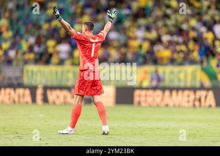 SALVADOR, BRÉSIL - 19 NOVEMBRE : match de qualification pour la Coupe du monde de la FIFA 2026 entre le Brésil et l'Uruguay à fonte Nova Arena le 19 novembre 2024 à Salvador, Brésil. (Photo de Wanderson Oliveira/PxImages) crédit : Px images/Alamy Live News Banque D'Images
