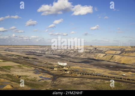 Mine de lignite à ciel ouvert de Hambach, district de Rhin-Erft, Rhénanie du Nord-Westphalie, Allemagne, Europe Banque D'Images