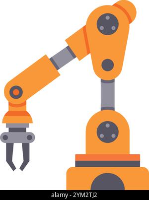 Le bras robotique moderne saisit un objet, représentant l'automatisation, l'innovation et l'efficacité dans la fabrication industrielle Illustration de Vecteur