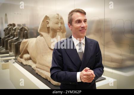 Turin, Italie - 11 novembre 2024 : Christian Greco Directeur du Musée des Antiquités égyptiennes de Turin Banque D'Images