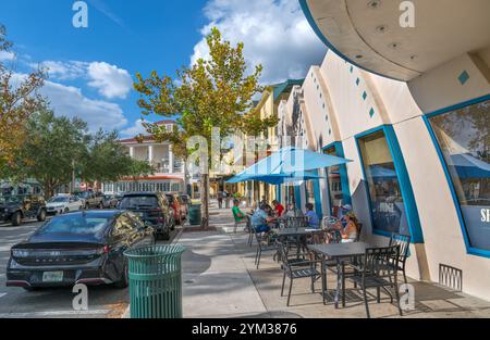 Restaurant Sidewalk à côté du Celebration Movie Theater, Celebration, Orlando, Floride, États-Unis Banque D'Images