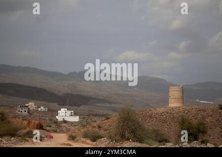 watchtower wadi ghul hajar montagnes al hamra oman moyen-orient Banque D'Images