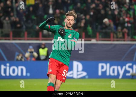 Aleksey Miranchuk du FC Lokomotiv Moscou lors du match de Ligue des Champions de l'UEFA entre le FC Lokomotiv Moscou et le FC Bayer 04 Leverkusen au stade Banque D'Images