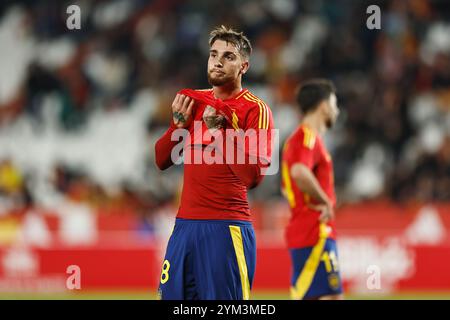 Albacete, Espagne. 19 novembre 2024. Iker Bravo (ESP) Football/Football : match amical international des moins de 21 ans entre U21 Espagne 2-1 U21 Danemark à l'Estadio Carlos Belmonte à Albacete, Espagne . Crédit : Mutsu Kawamori/AFLO/Alamy Live News Banque D'Images