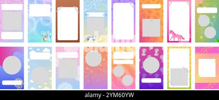 Collection de cartes de Noël illustrées présentant des animaux festifs, des scènes de fêtes et des salutations joyeuses. Illustration de Vecteur