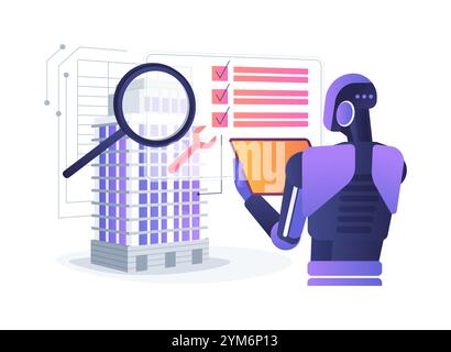 Illustration vectorielle de concept abstrait d'inspection de propriété prise en charge PAR AI. Illustration de Vecteur