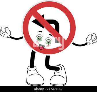 Icône panneau de signalisation pas de virage à droite Illustration de Vecteur