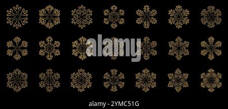 Icônes de flocons de neige vectoriels. Flocon de neige bleu. Neige hivernale. Motif joyeux Noël Illustration de Vecteur