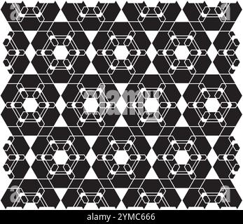 Motif couleurs noir et blanc ornement décoratif de réseau de style arabe Illustration de Vecteur