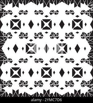 Motif couleurs noir et blanc ornement décoratif de réseau de style arabe Illustration de Vecteur