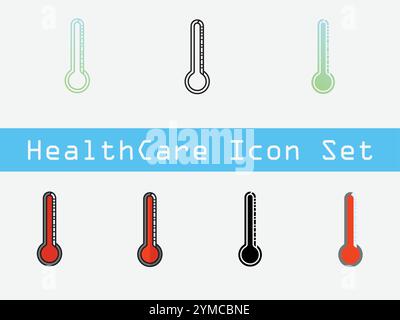 Il s'agit d'un ensemble de 7 icônes de soins de santé avec un style minimaliste. Illustration de Vecteur
