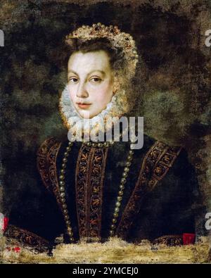 Élisabeth de France, alias Élisabeth de Valois (1546-1568), reine d'Espagne troisième épouse de Philippe II d'Espagne, portrait peint à l'huile sur toile par Sofonisba Anguissola, vers 1599 Banque D'Images