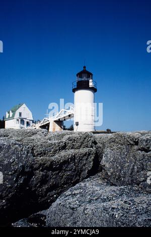 Phare de Marshall point le jour ensoleillé Banque D'Images