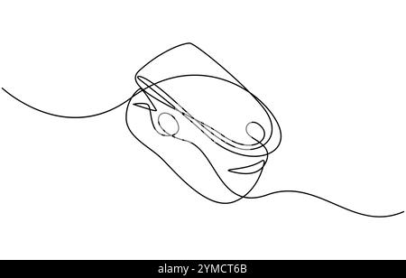 Oxymètre de pouls à dessin continu sur une ligne sur le doigt. Dispositif numérique pour mesurer la saturation en oxygène chez l'homme, oxymètre de pouls à dessin d'une seule ligne Illustration de Vecteur