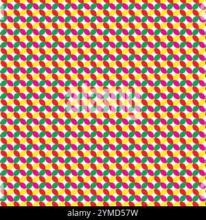 Motif floral sans couture avec des couleurs rouge jaune rose vert en forme carrée Illustration de Vecteur