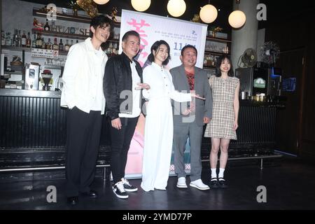 TAIPEI, CHINE - 21 NOVEMBRE 2024 - L'actrice Chia-Hsuan Yu et Chen Xuezhen et Cheng Zhiwei et Danny Liang et Joseph assistent à un thé médiatique à Taipei, Banque D'Images