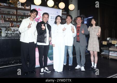 TAIPEI, CHINE - 21 NOVEMBRE 2024 - L'actrice Chia-Hsuan Yu et Chen Xuezhen et Cheng Zhiwei et Danny Liang et Joseph assistent à un thé médiatique à Taipei, Banque D'Images