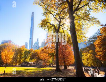 Une journée d'automne à Central Park Banque D'Images