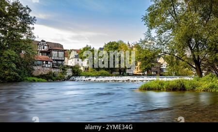 La rivière de Lahn à Marburg Banque D'Images