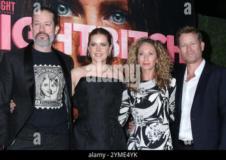 Los Angeles, États-Unis. 20 novembre 2024. LOS ANGELES - 20 nov : Darren le Gallo, Amy Adams, belle-sœur, Eddie Adams à la première de Nightbitch Los Angeles au Linwood Dunn Theater le 20 novembre 2024 à Los Angeles, CA (photo de Katrina Jordan/Sipa USA) crédit : Sipa USA/Alamy Live News Banque D'Images