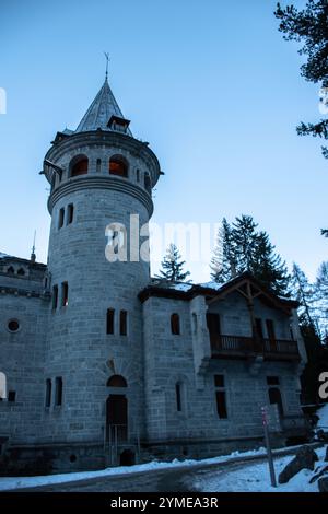 Vue sur le château royal de Savoie, Italie. Banque D'Images