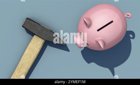 Image symbolique sur le thème de l'insolvabilité personnelle Banque D'Images