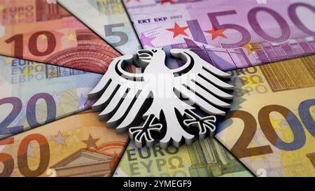 Image symbolique sur le thème du budget fédéral, des finances, des dépenses, etc en Allemagne Banque D'Images