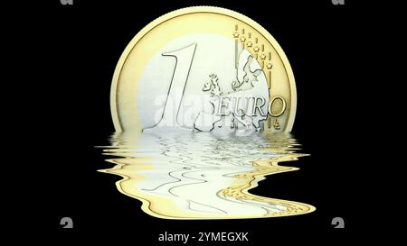 Image symbolique au sujet de la faiblesse de l'euro Banque D'Images