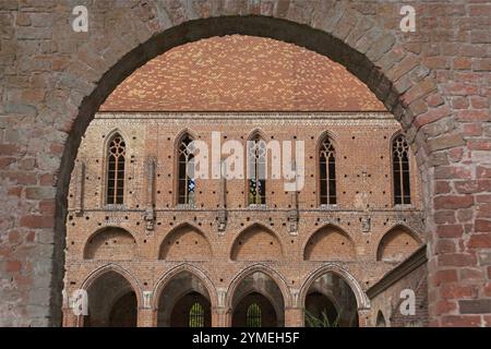 Style architectural gothique, vue détaillée du monastère de Chorin Banque D'Images