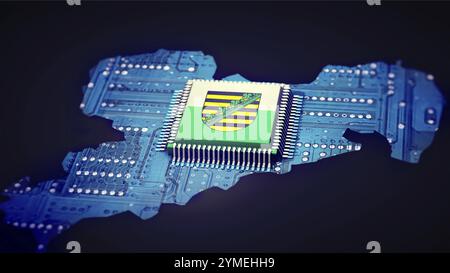 Image symbolique sur le thème du développement numérique, de la production de semi-conducteurs, etc en Saxe Banque D'Images