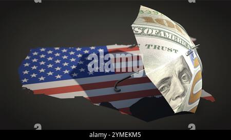 Image symbolique sur le thème de la politique d'austérité aux Etats-Unis Banque D'Images