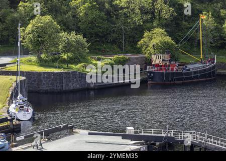 CRINAN ARGYLL BUTE, ÉCOSSE, ROYAUME-UNI, MAI 30. Vue du port de Crinan à Argyll et Bute, en Écosse, le 30 mai 2024 Banque D'Images