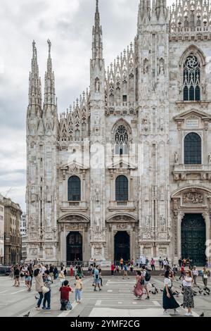 Milan, Italie - 20 août 2024 : Cathédrale de Milan (ou Cathédrale-Basilique métropolitaine de la Nativité de Sainte-Marie), l'église cathédrale de Milan, Lom Banque D'Images