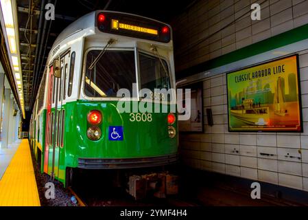 Boston MBTA Green Line LRV Banque D'Images