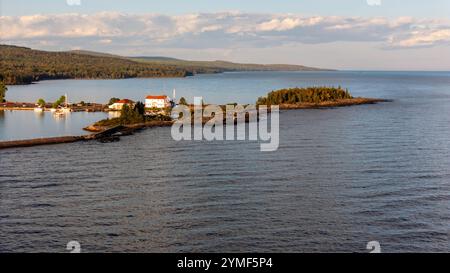 Photographie aérienne de Grand Marais, Minnesota, USA. Banque D'Images