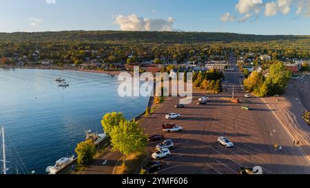 Photographie aérienne de Grand Marais, Minnesota, USA. Banque D'Images