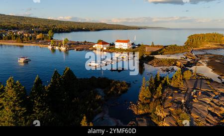 Photographie aérienne de Grand Marais, Minnesota, USA. Banque D'Images