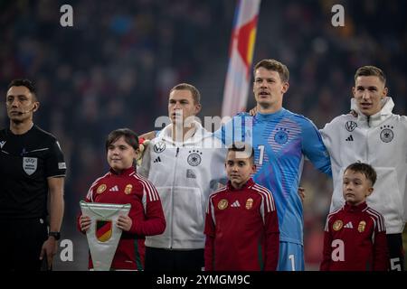 BUDAPEST, HONGRIE - 19 NOVEMBRE : photo de profil de Kai Havertz, Alexander Nubel, Nico Schlotterbeck d'Allemagne, tête et épaules pendant le U. Banque D'Images