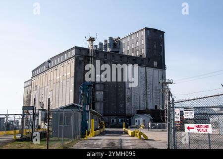 Terminal céréalier sur la rue King à Port Colborne, Ontario, Canada Banque D'Images