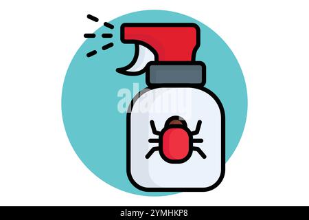 Icône pesticide. style d'icône de contour coloré. icône liée au jardinage. illustration vectorielle d'éléments d'outils de jardinage Illustration de Vecteur