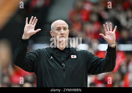 Tochigi, Japon. Crédit : MATSUO. 21 novembre 2024. Tom Hovasse (JPN) Basketball : FIBA Asia Cup 2025 qualificatifs 1er tour 2e Window match entre le Japon 93-75 Mongolie au Nikkan Arena Tochigi à Tochigi, Japon. Crédit : MATSUO . K/AFLO SPORT/Alamy Live News Banque D'Images