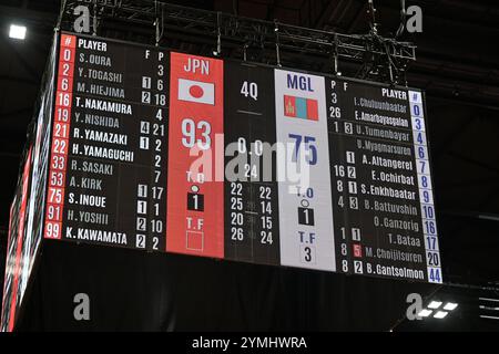 Tochigi, Japon. Crédit : MATSUO. 21 novembre 2024. Vue générale Basketball : FIBA Asia Cup 2025 qualificatifs 1er tour 2e Window match entre le Japon 93-75 Mongolie au Nikkan Arena Tochigi à Tochigi, Japon. Crédit : MATSUO . K/AFLO SPORT/Alamy Live News Banque D'Images