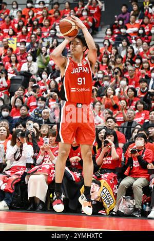 Tochigi, Japon. Crédit : MATSUO. 21 novembre 2024. Hirotaka Yoshii (JPN) Basketball : FIBA Asia Cup 2025 qualificatifs 1er tour 2e Window match entre le Japon 93-75 Mongolie au Nikkan Arena Tochigi à Tochigi, Japon. Crédit : MATSUO . K/AFLO SPORT/Alamy Live News Banque D'Images