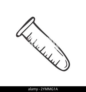 Tube à essai chimique de laboratoire. Illustration vectorielle doodle dans eps 10 Illustration de Vecteur