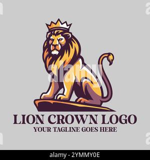 Logo Lion, logo Crown, logo Royal Lion, logo Lion Crown, logo Majestic Lion, logo King Lion, logo Luxury, emblème Lion, logo Regal Lion, Lion Illustration de Vecteur