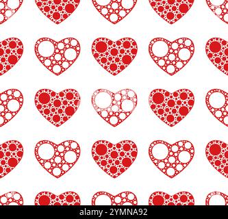 Illustration de coeurs pointillés sans soudure isolés sur fond blanc Illustration de Vecteur